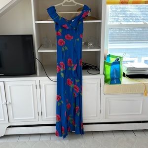 Flynn Skye dress xs NWT blue with pink flowers